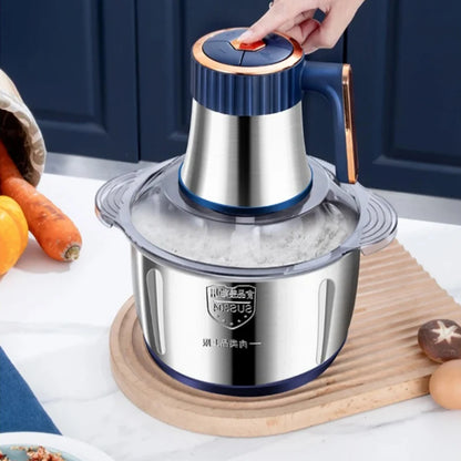 Electric Meat Grinders 5L Food Crusher Stainless Steel Multifunctional Vegetable Slicer Processor Chopper Kitchen Blenders - AMULET RING STORE