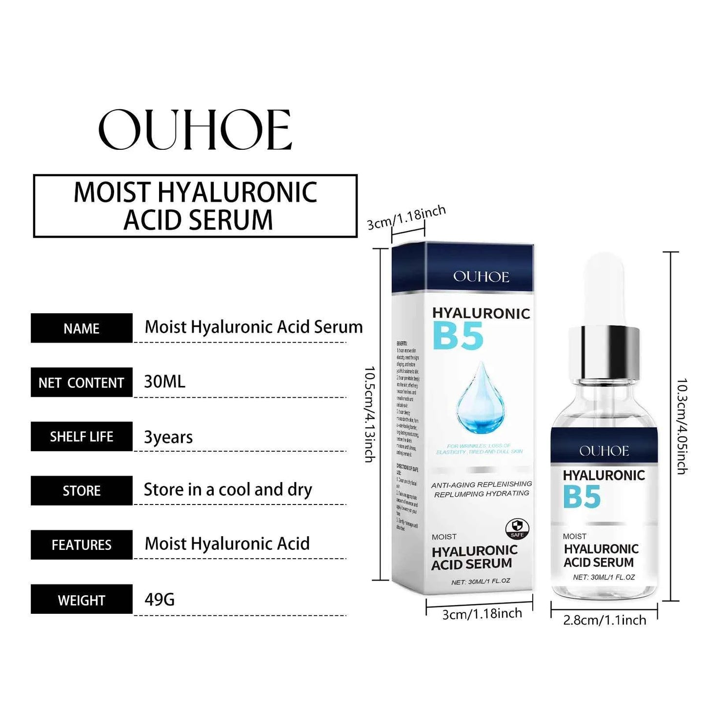 Line Reducing Firming Facial Serum Moisturizing Brightening Vitamin B5 Hyaluronic Acid Facial Serum Pore Tightening Skincare