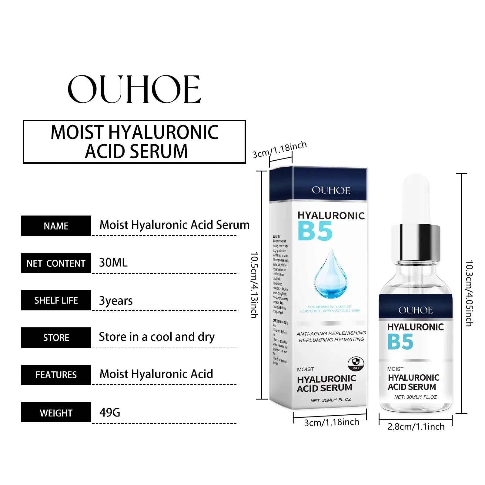 Line Reducing Firming Facial Serum Moisturizing Brightening Vitamin B5 Hyaluronic Acid Facial Serum Pore Tightening Skincare