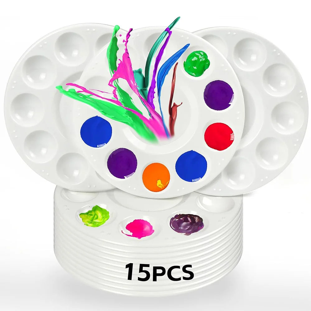 2/4/8/15/50Pcs Paint Tray Palettes, Plastic Paint Pallets for Students to Paints on School Project or Art Class - AMULET RING STORE
