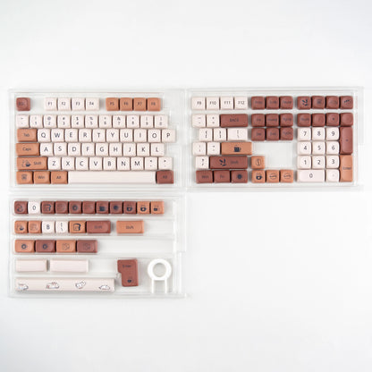 134 Keys Pink Cat  MOA Profile PBT Keycaps Customs Dye Sub Key caps for 61/87/104 Cherry MX Switch Gaming Mechanical Keyboard