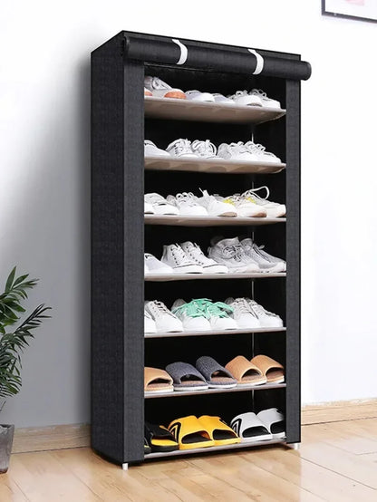 Household corridor storage cabinet shoe rack fabric dustproof shoe cabinet economical multi-layer furniture minimalist furniture