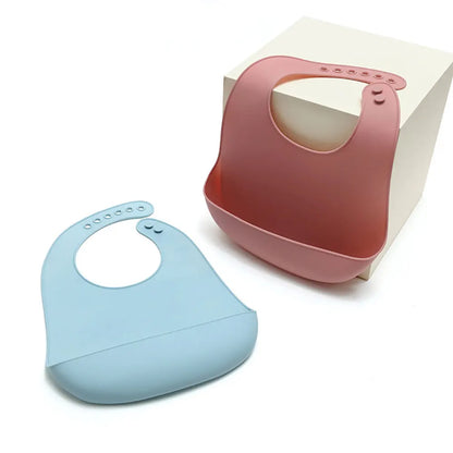 Silicone world Waterproof Silicone Bibs Baby Kids Stuff Kids Bib Aprons Girl Boy Adjustable Soft Silicone Bib Baby Feeding Stuff - AMULET RING STORE