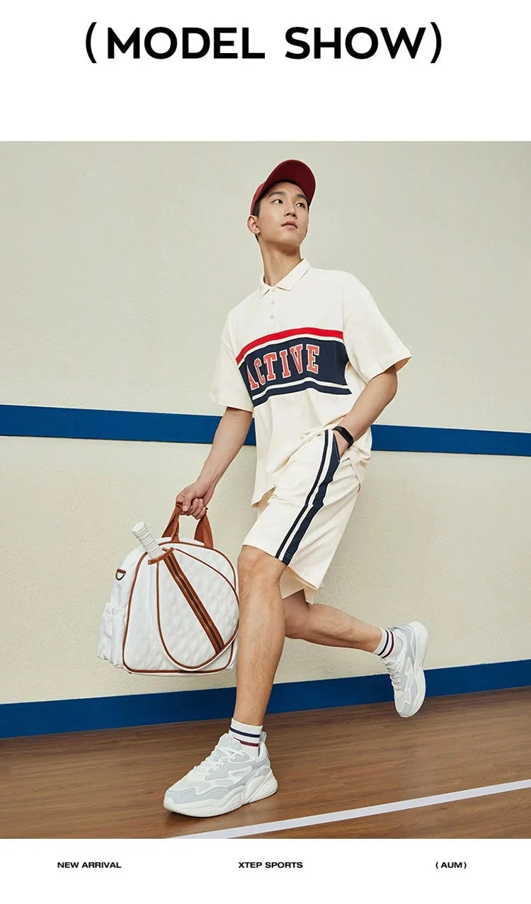 Xtep Knitted Suit For Men And Women 2024 Summer Fashion Sports Suit Soft Quick-Drying  Leisure  Comfortable Suit 8762276A0102