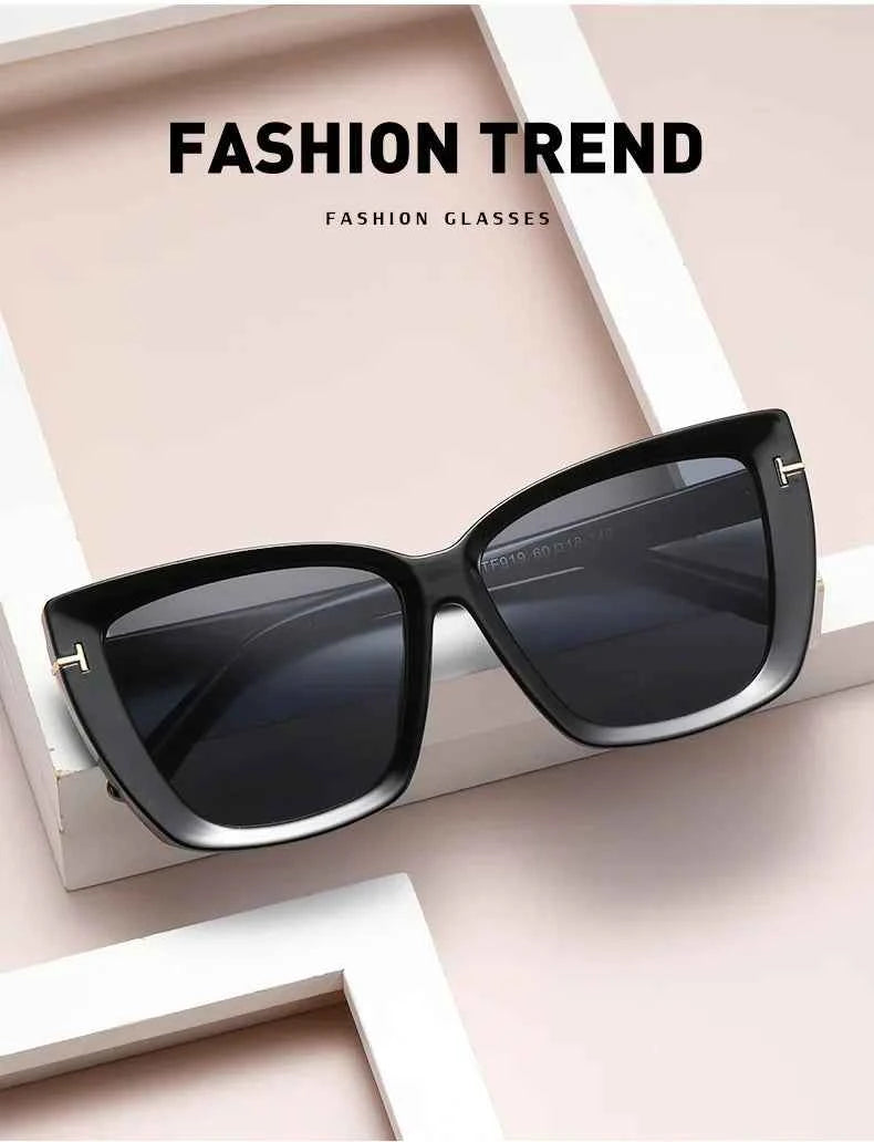 New Square Designer Cat Eye Sunglasses Women Vintage High Quality Sun Glasses Fashion Big Frame Cool Sexy Female Oculos