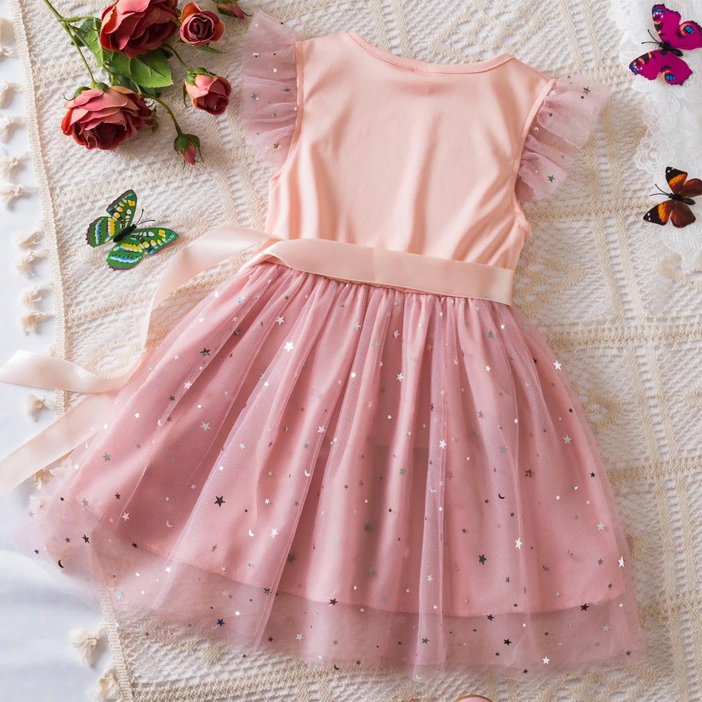 Princess Girls Cosplay Dress Clothes Kids Party Wedding Carnival Birthday Party Princess Evening Tutu Dresses Toddler 2-6Y