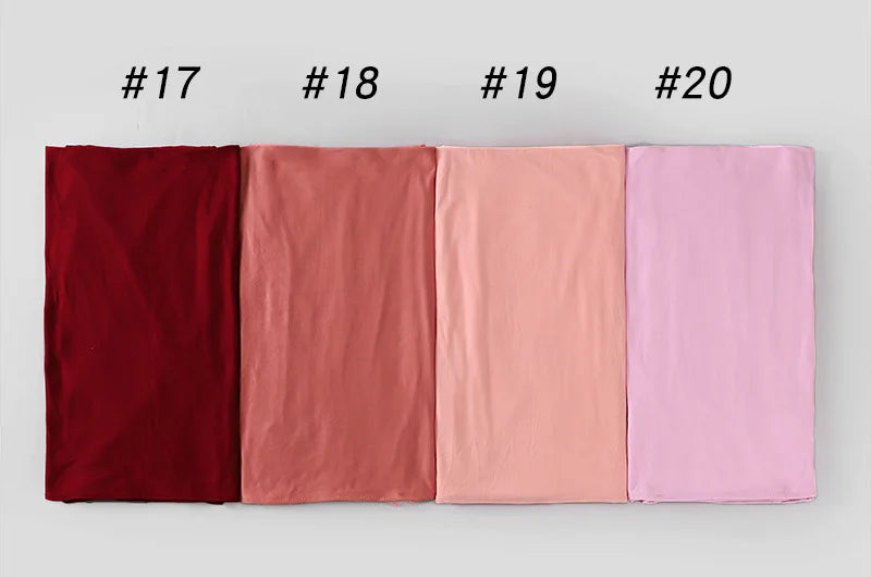 Newest Milk Silk Jersey Hijabs for Women Soft Warm Muslim Woman Turban Hoofddoek Headscarf Good Stitch Stretch Jesey HIjab Scarf - AMULET RING STORE