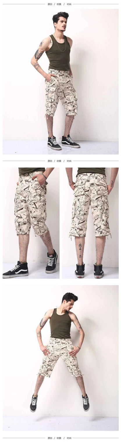 2025 Summner Fashion Cotton Mens Cargo Shorts Camouflage Male Shorts Multi-Pocket Casual Camo Outdoors Tolling Homme Short Pants