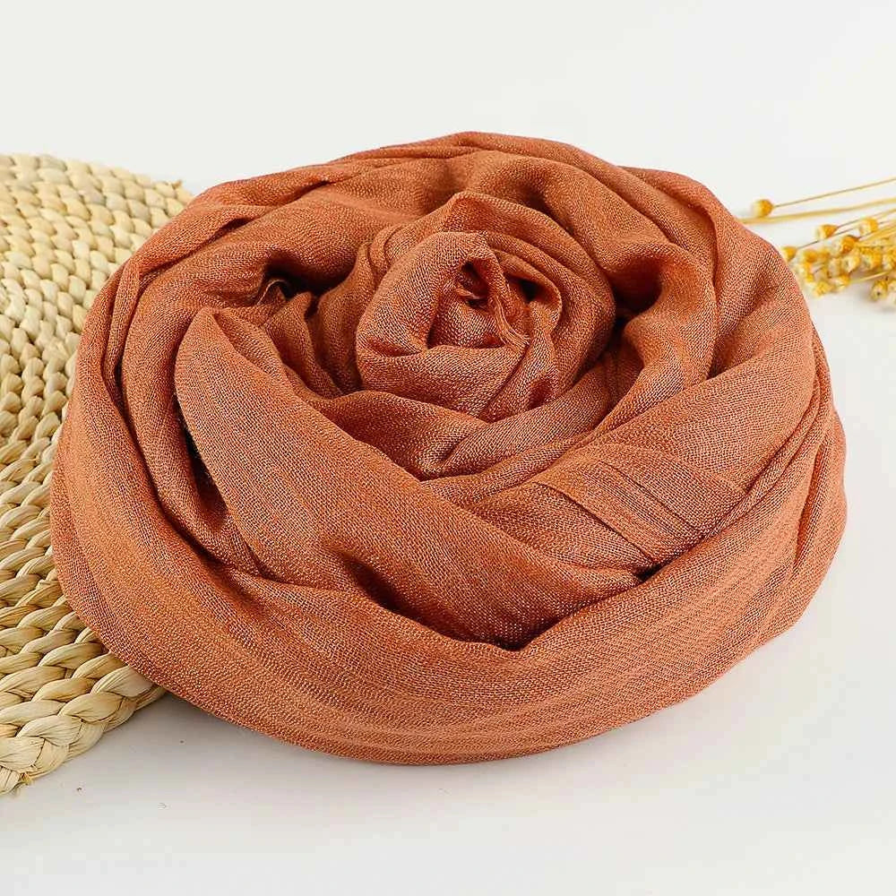 Autumn Winter New Cotton Linen Scarf For Women Girls Solid Color Sunscreen Scarves Soft Foulard Viscose Female Wrap Shawls