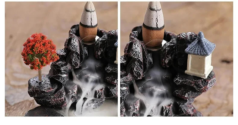Waterfall Incense Burner Backflow Aromatherapy Home Decor Ornament with Incense Cones - Home Decorative Accessories - AMULET RING STORE