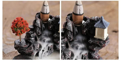 Waterfall Incense Burner Backflow Aromatherapy Home Decor Ornament with Incense Cones - Home Decorative Accessories - AMULET RING STORE