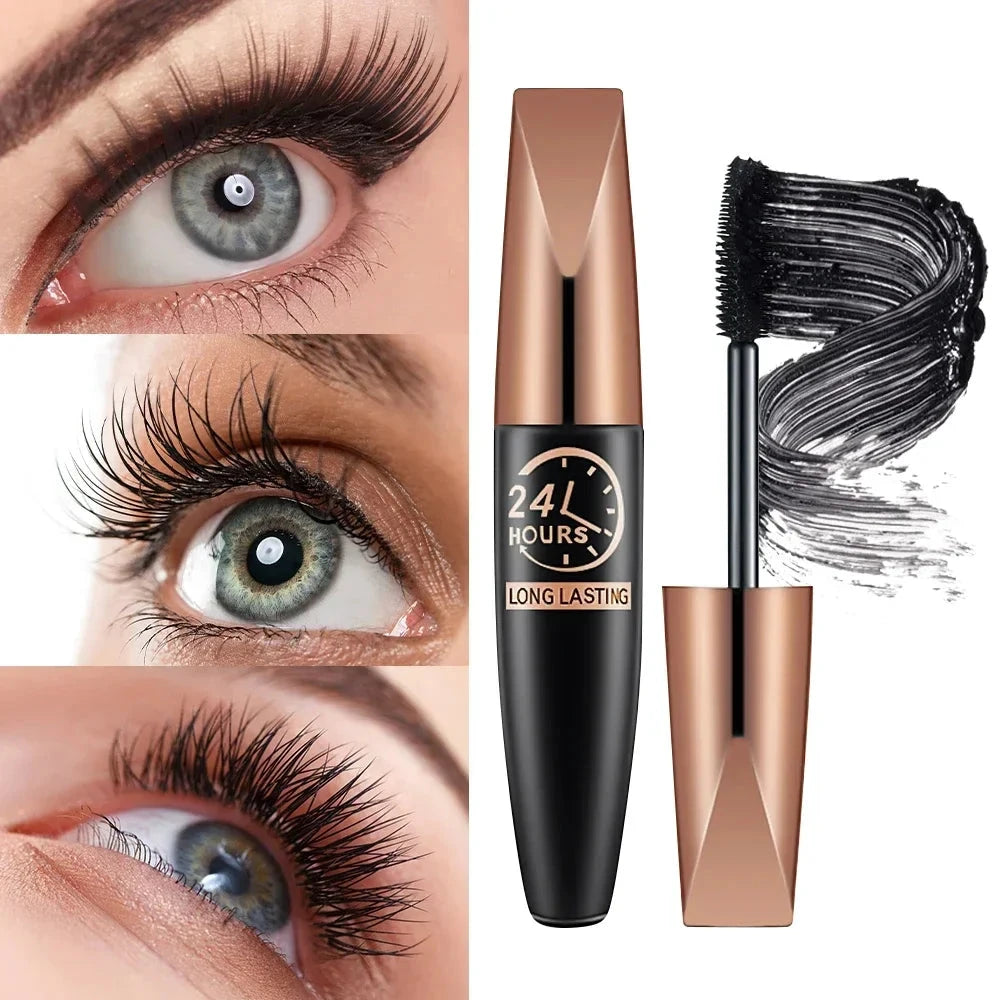 5D Waterproof Mascara Lengthens Eyelashes Extension Black Silk Fiber Mascara Female Makeup Cosmetic Waterproof Mascara - AMULET RING STORE
