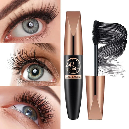 5D Waterproof Mascara Lengthens Eyelashes Extension Black Silk Fiber Mascara Female Makeup Cosmetic Waterproof Mascara - AMULET RING STORE