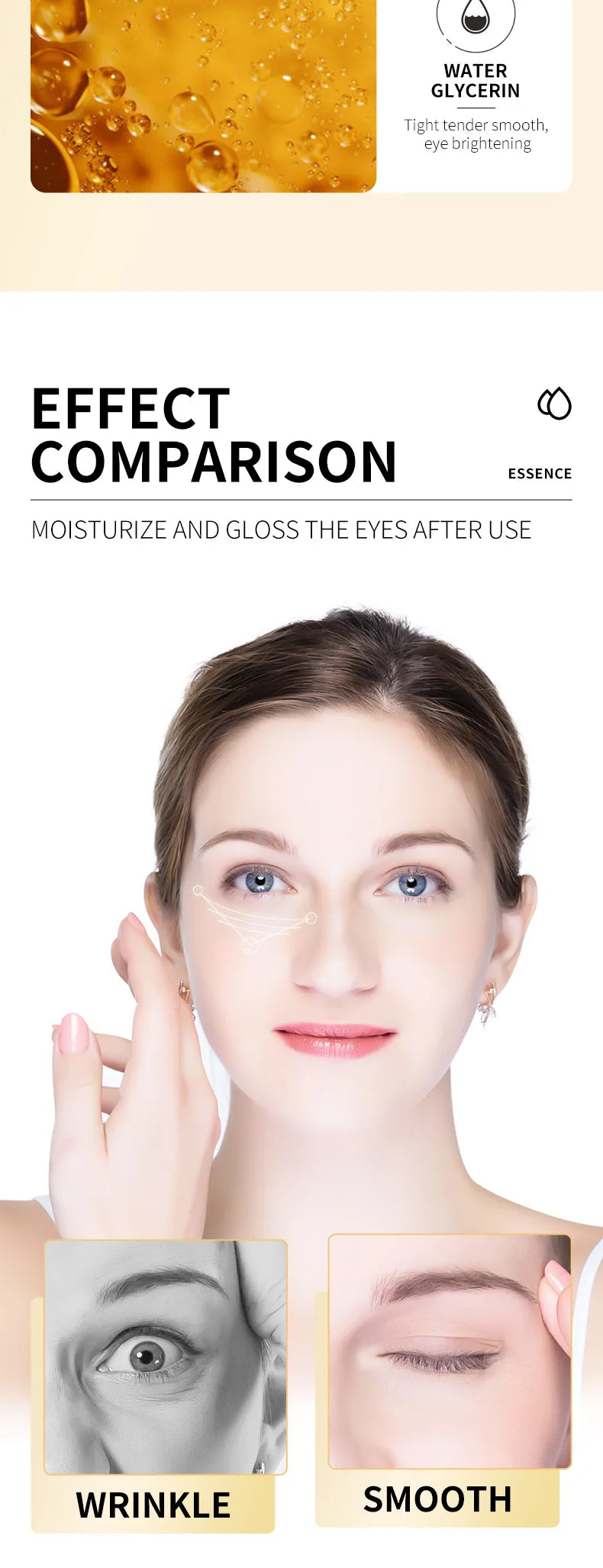 Snail Face Cream + Retinol Eye Massage Roller Serum 2pcs Moisturizing Eye Bag Face Cream Korean Skin Care Products