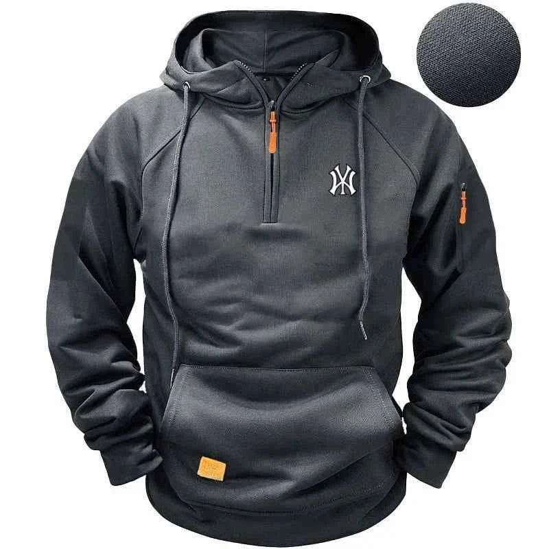 2025 Fashion Men multi-pocket zipper comfortable casual hoodie spring and autumn pullovers sweatshirts fitness hoodies