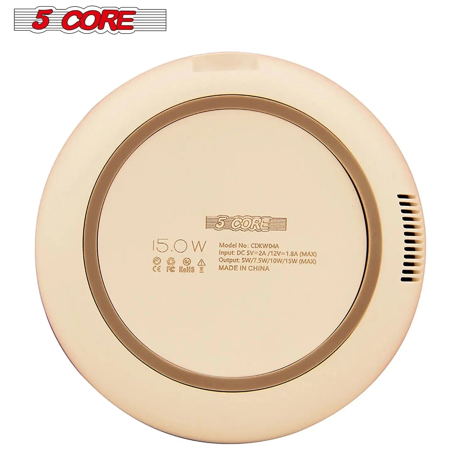 Wireless Charging Pad 15W Qi-Certified Max Fast Wire Less Phone Charger Glass Top Slim USB-C - CDKW04 W