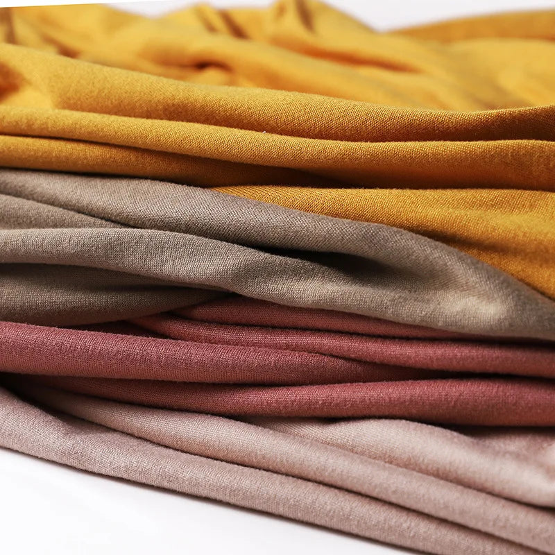 Newest Milk Silk Jersey Hijabs for Women Soft Warm Muslim Woman Turban Hoofddoek Headscarf Good Stitch Stretch Jesey HIjab Scarf - AMULET RING STORE