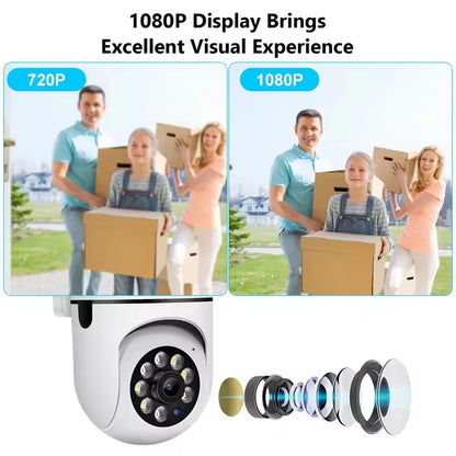 3MP WiFi Camera Home PTZ IP Camera Color Night Vision Audio Wireless Surveillance Camera Automatic Home Tracking Security CCTV C - AMULET RING STORE