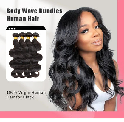 16A 100% Human Hair Bundles Body Wave Bundles Human Hair 30 Inch Body Wave Hair Weave 2/3/4 Pc Natural Raw Human Hair Extensions