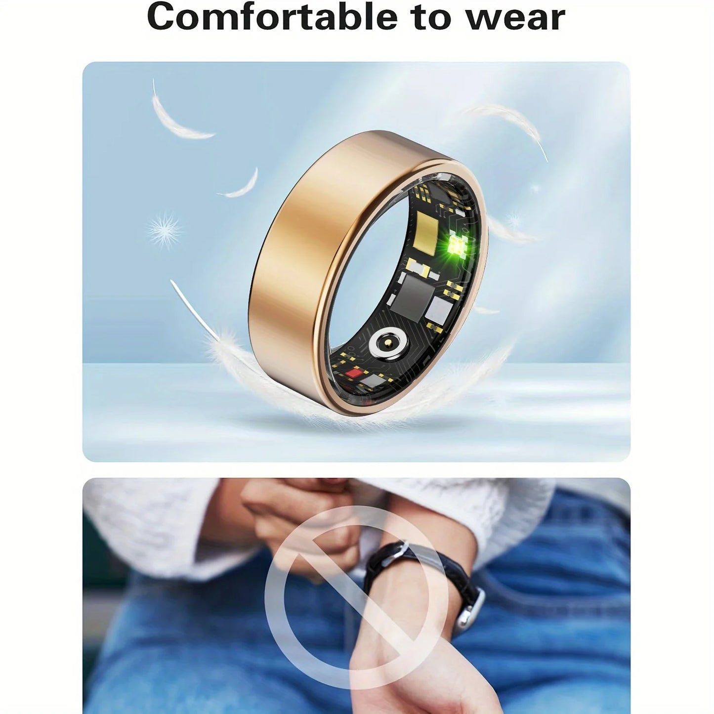 Smart ring, sleep tracking, motion monitoring, compatible with iPhone and Android, smart gift, suitable for women and men - AMULET RING STORE