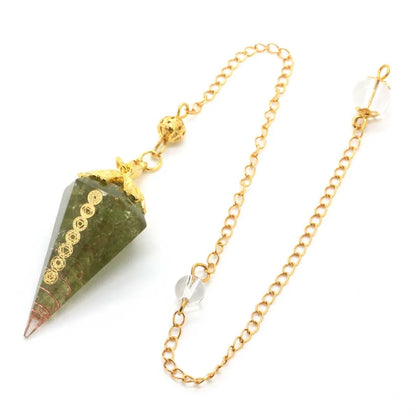 Natural 7 Chakra Healing Crystals Pendulum for Dowsing Divination Quartz Stone Pendulums Antique Reiki Pendant Pendulo Jewelry