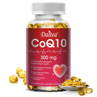 CoQ10 Supplement, Antioxidant, Supports Vascular and Heart Health & Energy Production, Super 3X Absorption, 120 Capsules - AMULET RING STORE