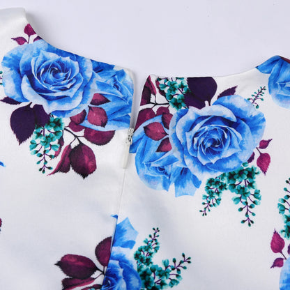 Girls' formal dress dress, printed princess dress, children's dress, flower performance outfit, children's dress