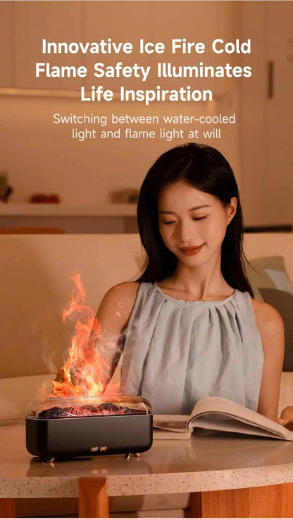 Flame Essential Oil Diffuser with Colorful Night Lights 300ML USB Home Ultrasonic Aromatherapy Fragrant Oil Humidifier Vaporizer