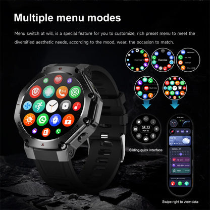 2025 New Men Sports Smart Watch GPS AMOLED Heart Rate Monitoring LED Flashlight NFC Bluetooth Call 3ATM Waterproof Smartwatches