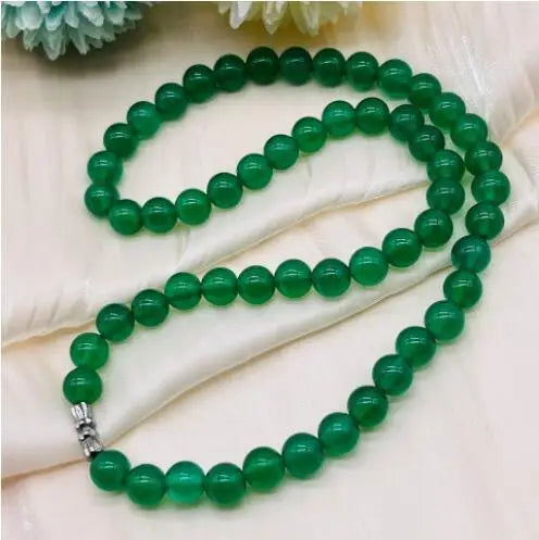 Genuine Natural Green Jade Beaded Necklace Women Fashion Charms Jewellery Real Chinese Jades Stone Accessories Fine Jewelry