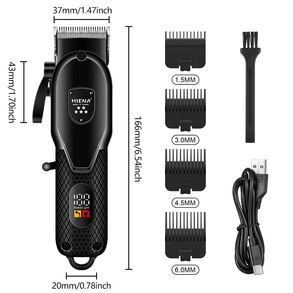 hiena Hair Clipper Kit for Men Electric Shaver Hair Trimmer Professional Cutting Machine Hair Trimmer with LCD Digital Display - AMULET RING STORE