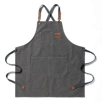 Customized apron New Fashion Canvas Kitchen Aprons For Woman Men Chef Work Apron For Restaurant Bar Shop Cafes Studios Uniform - AMULET RING STORE