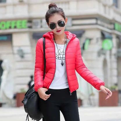 Down Jacket for Women Trend Korean Style Ultra Light Hit Hooded Coat Coats Lightweight Padded Puffer Jackets Female Winter 2025