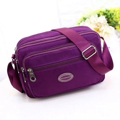 Casual Waterproof Nylon Canvas Ox Cloth Ladies oulder Bag Crossbody Bag Sport Sle Women's Handbag Soft Zipper Closure