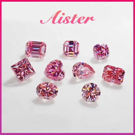 Pink Moissanite Stones with GRA Certificate Round/Pear/Oval/Emerald/Heart/Cushion/Princess/Asscher/Radiant Cut