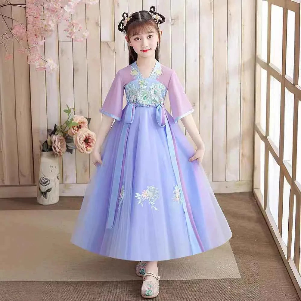 Summer Girls' Hanfu Dress Princess Costume Children's Dresses Kids Vintage Party Baby Girl Dress Cosplay Girls Clothes Vestidos
