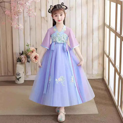 Summer Girls' Hanfu Dress Princess Costume Children's Dresses Kids Vintage Party Baby Girl Dress Cosplay Girls Clothes Vestidos