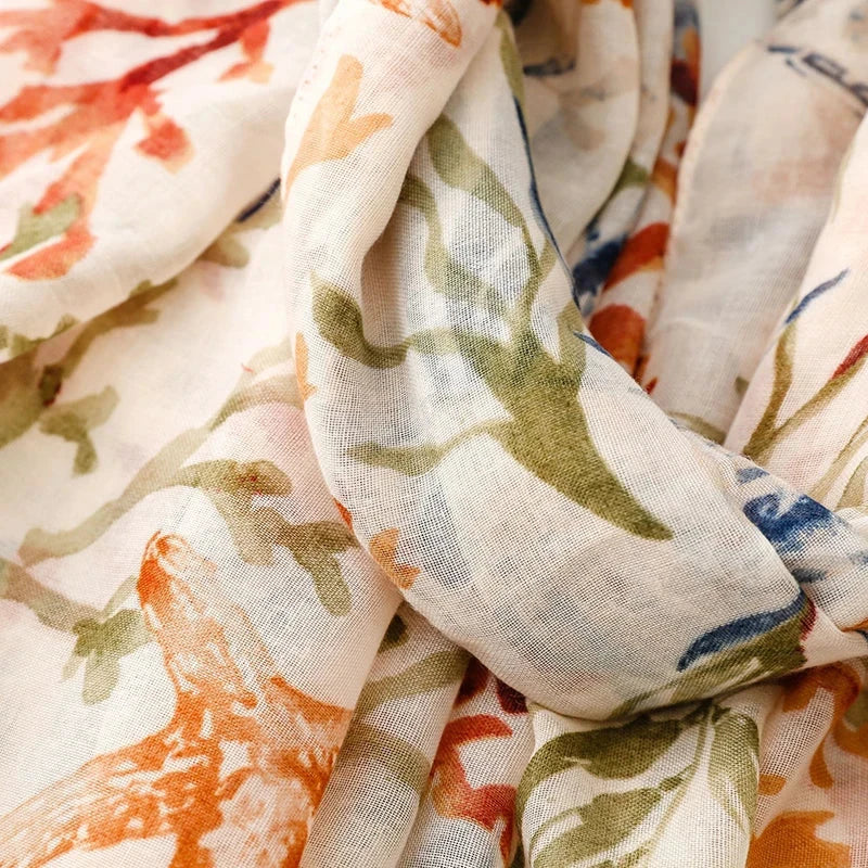 Retro Bohemian Styles Women Scarf Summer Beach Shawl Cotton Linen Feeling Tassel Pashmina Muslim Hijab Wrap Lady Viscose Scarf