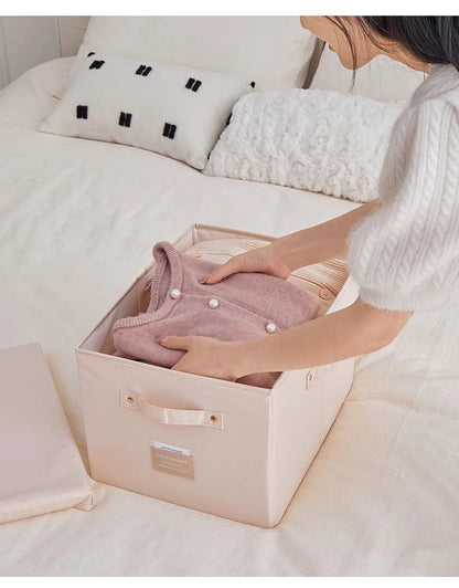 Fabric Foldable Storage Box With Lid Organizer For Clothes Large Capacity Quilt Blanket Toy Storage Closet Wardrobe Organizer - AMULET RING STORE