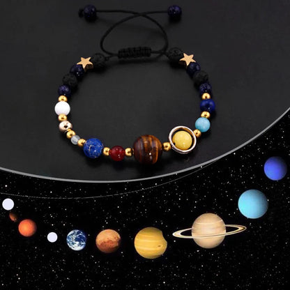 New Cosmic Galaxy Solar System Bracelet Female Transfer Beads Eight Planets Natural Hand-woven Yoga Bracelet Jewelry Accessories