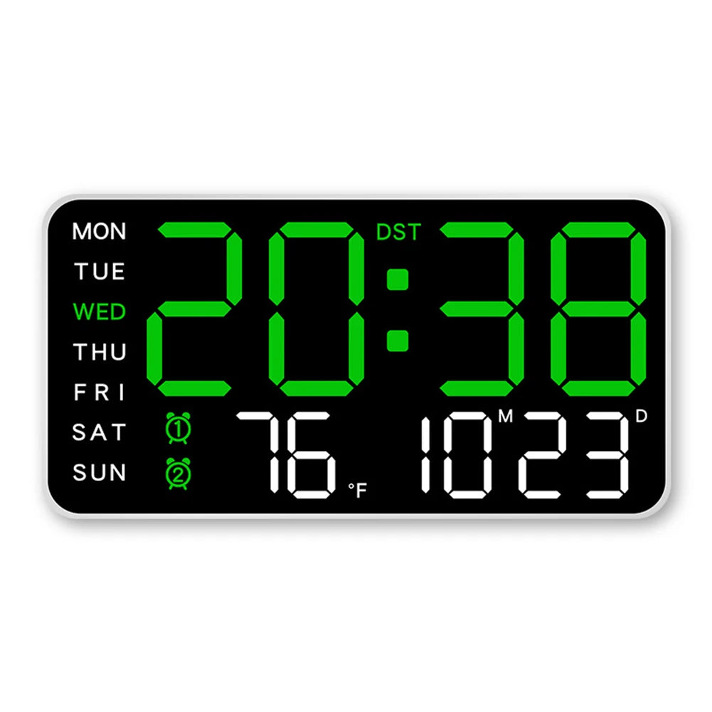 Car LED Digital Alarm Clock Hanging/Standing Electronic Clock Temperature/Date Display Boarderless Wall-mounted Clock USB