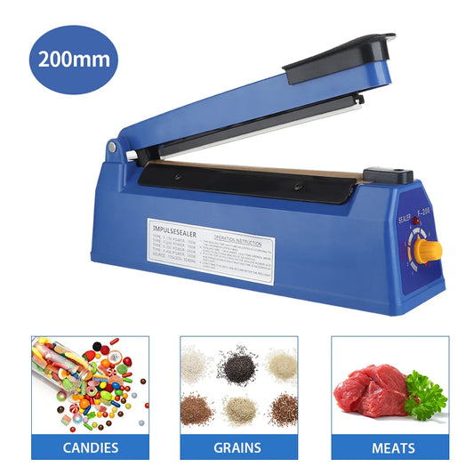 Impulse Sealer Manual Heat Sealer Machine for 8 inch Plastic Bags, Shrink Wrap Bag Sealers Vacuum Sealer Packaging Machine - AMULET RING STORE