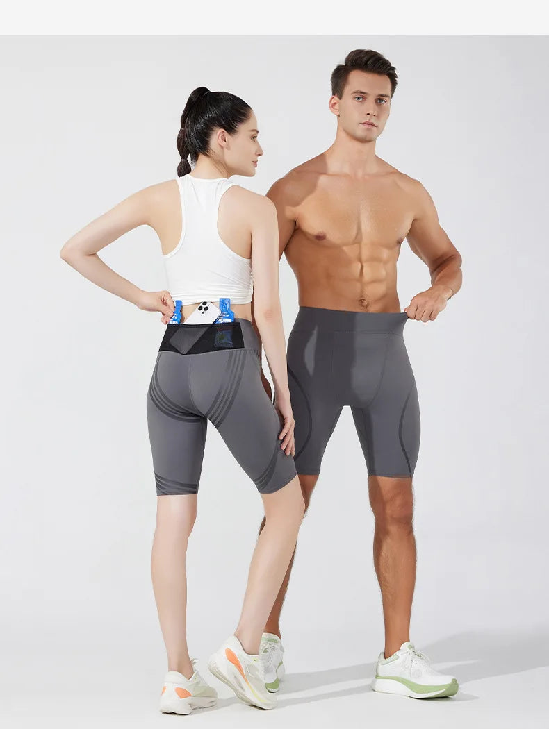 Men Women Pocket Running Tights Shorts Board GYM Exercise Fitness Leggings Basketball Hiking Trainning Sport Soccer Clothing C89