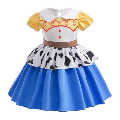 2024 Toddler Girl Princess Dress Toy Kids Clothes Christmas Halloween Woody Alice Jessie Belle Mermaid Infants Party Ball Gowns