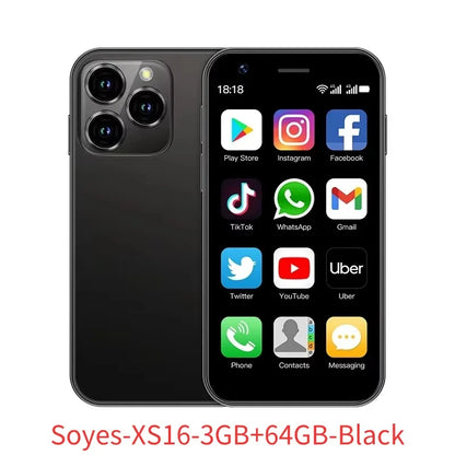 SOYES XS16/XS15 Mini Android Smartphone 3G/4G Network 2GB RAM 16GB ROM 3" Display 5MP Camera Dual SIM With Play Store WhatsAPP - AMULET RING STORE