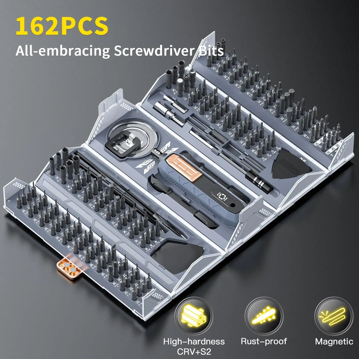 180 in 1 Precision Screwdriver Set with Pickup Screw Driver Bit Folding and Case Design Home Magnetic Professional Repair Tool - AMULET RING STORE