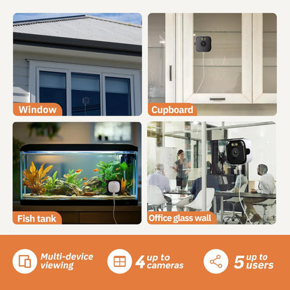 1/2PCS Window Camera - Replaces Outdoor Cameras | 2.4/5GHz Wi-Fi | 3MP Resolution | Full-Color Night Vision Through Window | - AMULET RING STORE