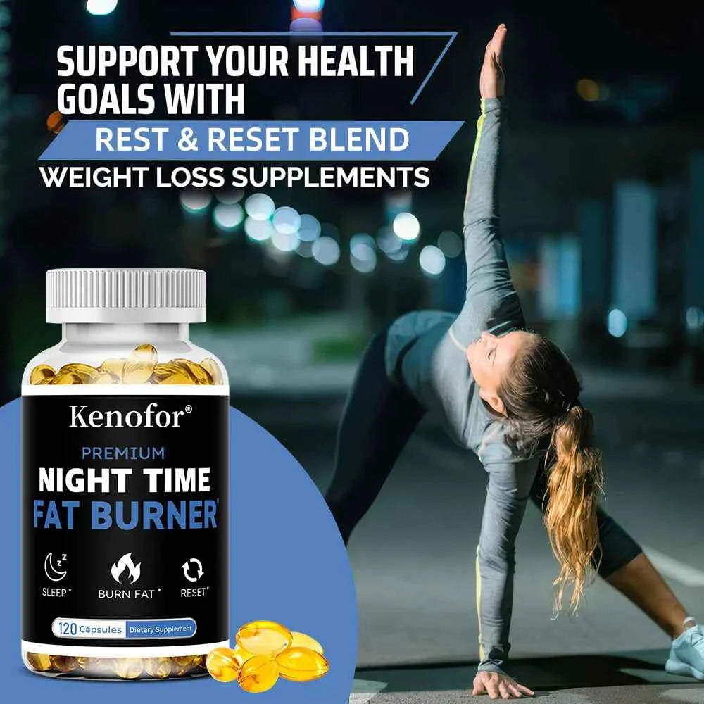 Nighttime Fat Burner Supplement - for Weight Loss, Boost Metabolism, Suppress Appetite Diet,Healthy Weight Management