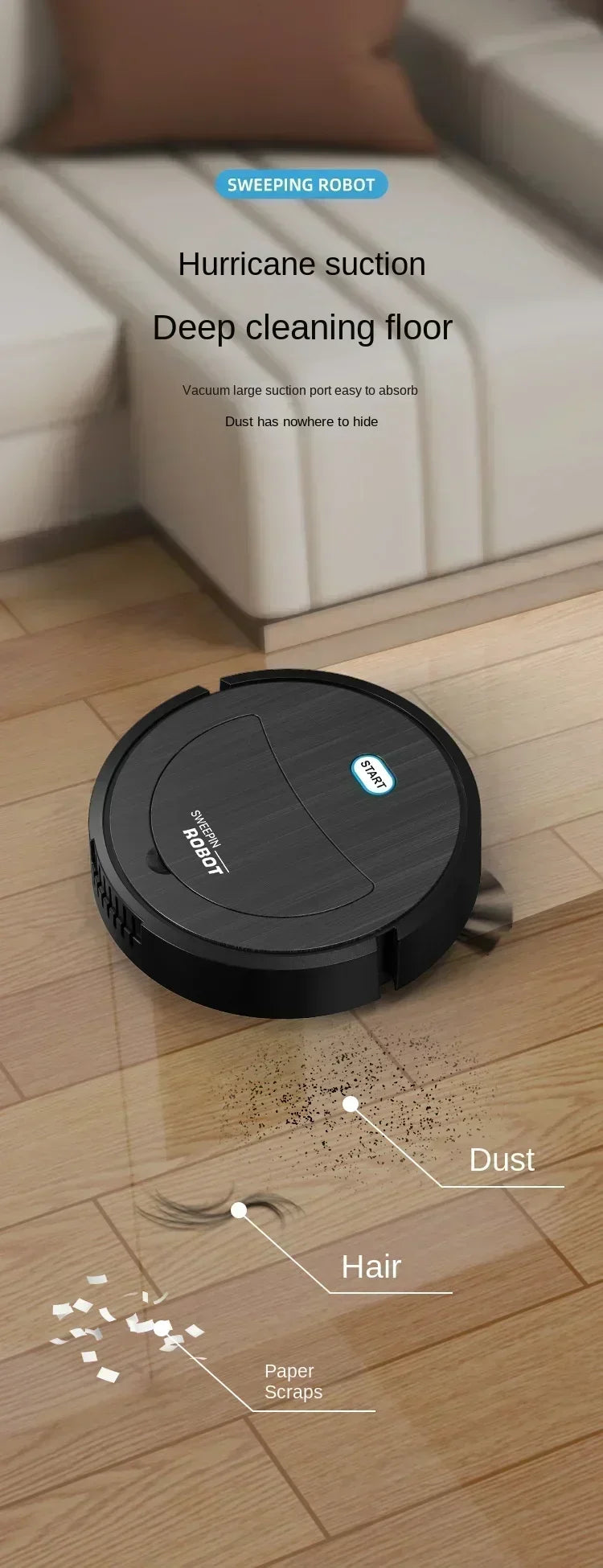 Intelligent Robot Cleaner USB Three in One Sweeping and Mopping Robot Cleaner Kitchen Robots Electric Floor Mop Home Appliance - AMULET RING STORE