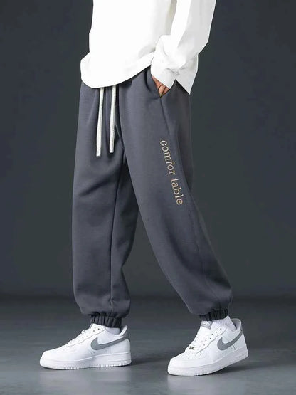 Big Size Men Sweatpants Spring Autumn Casual Baggy Jogger Pants String Banding Solid Color Sportswear Cotton Loose Trousers 8XL